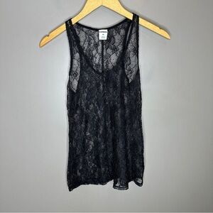 Express floral lace sheer tank top